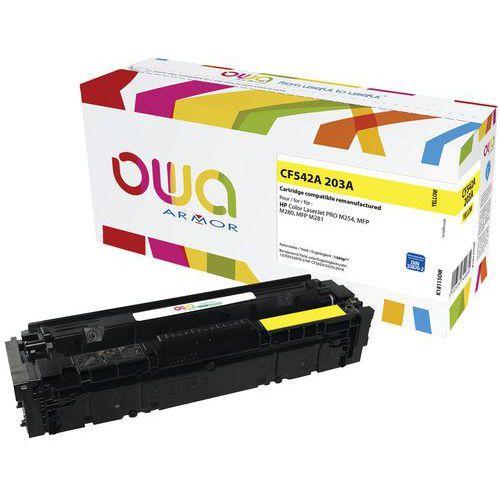 Illustration de : Toner reconditionné HP 203A Yellow - OWA