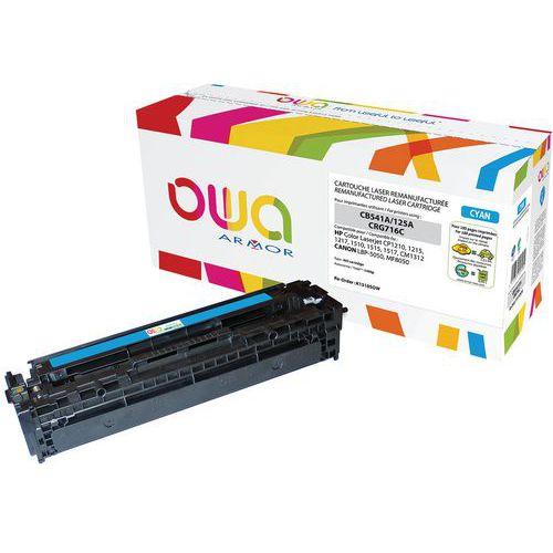 Illustration de : Toner reconditionné HP 125A Cyan - OWA