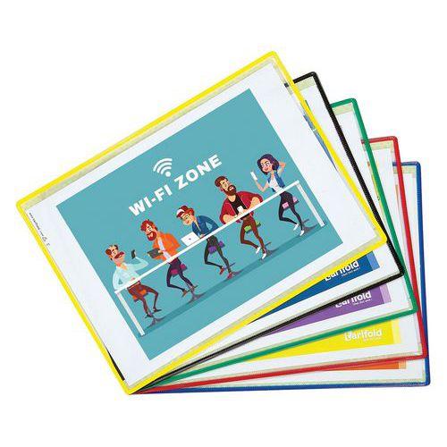 Lot de 5 Pochettes d'affichage adhésive - A4 horizontal - Assorti thumbnail image 1