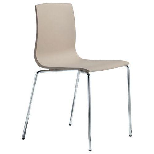 Illustration de : Chaises Alice 4 pieds peint ou chromé lot de 4 S-CAB