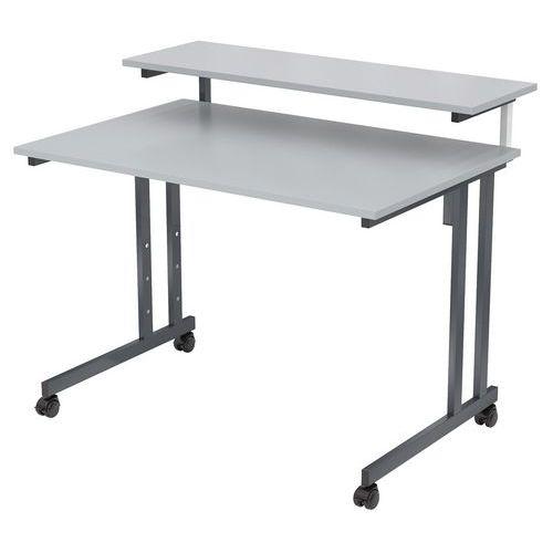 Illustration de : Poste informatique Mira 2 plateaux MBA