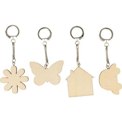 Illustration de : Lot de 8 porte-clés à décorer