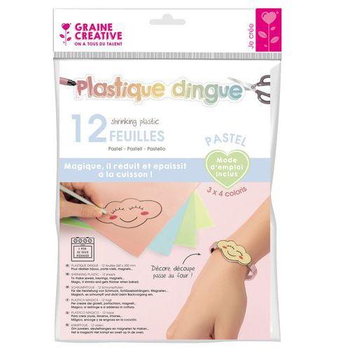 Lot 12 feuilles plastique dingue pastel thumbnail image 1