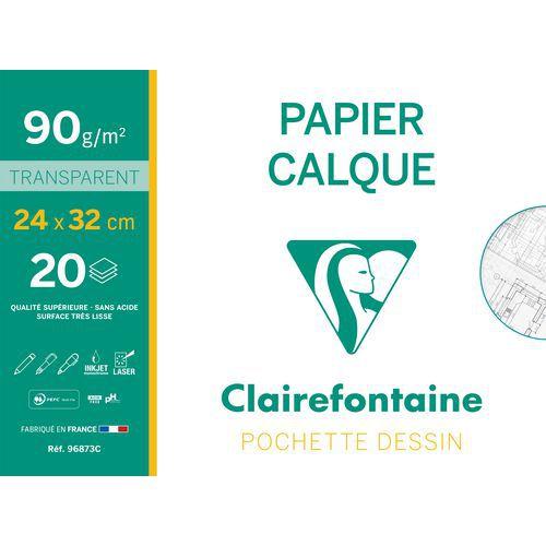 Pochette 20 feuilles papier calque 24x32 90g thumbnail image 1