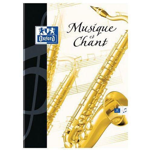 OXFORD Cahier Musique A4 Réglure Grands Carreaux & Réglure Musique 48 Pages Agrafées Couverture Carte Colorée thumbnail image 1