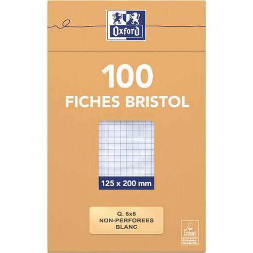OXFORD Bloc de Fiches Bristol 12,5x20cm Petits Carreaux 5mm 100 Fiches Blanches Etui Cartonné thumbnail image 1
