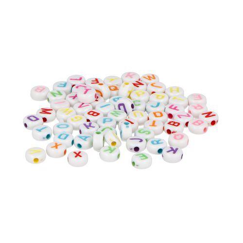 Bocal 1200 perles plastique lettres dia7mm trou1.2mm couleur thumbnail image 1