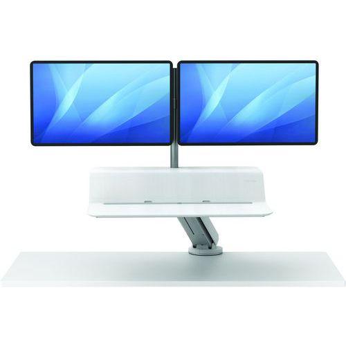 Illustration de : Station ergonomique Assis-debout Lotus double écran - Fellowes