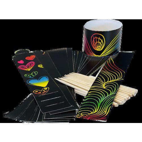 Illustration de : Lot de 12 bracelets à gratter + 12 bâtonnets - Ammi