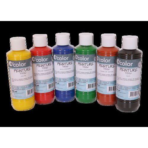 Illustration de : Peinture tissu - Coffret carton 6x250 ml