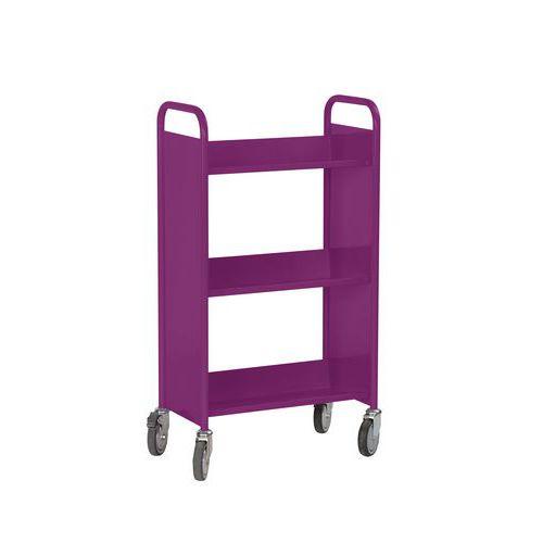 Chariot à livres 3 tablettes inclinées simple face prune 4006 thumbnail image 1