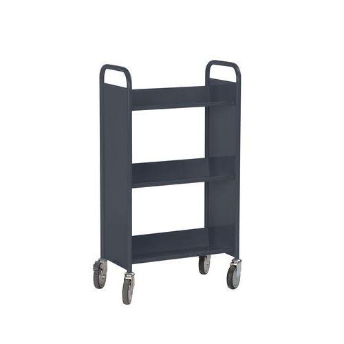 Chariot à livres 3 tablettes inclinées simple face anthracite 7016 thumbnail image 1