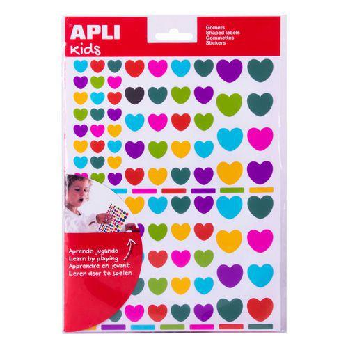 Pochette 624 gommettes coeur couleurs peps 3 tailles thumbnail image 1