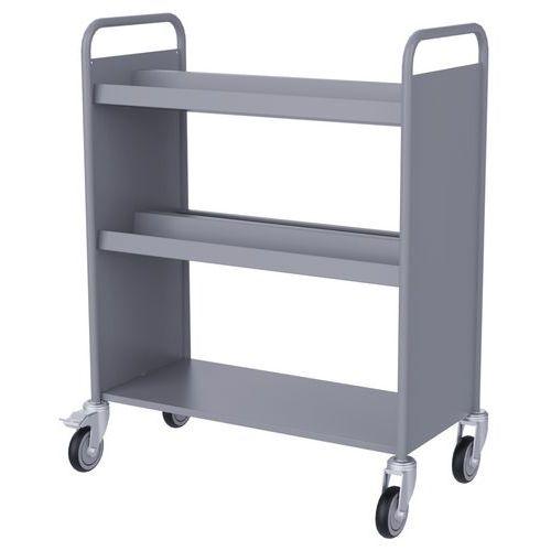 Illustration de : Chariot à livres double face, 4 bacs CD/DVD