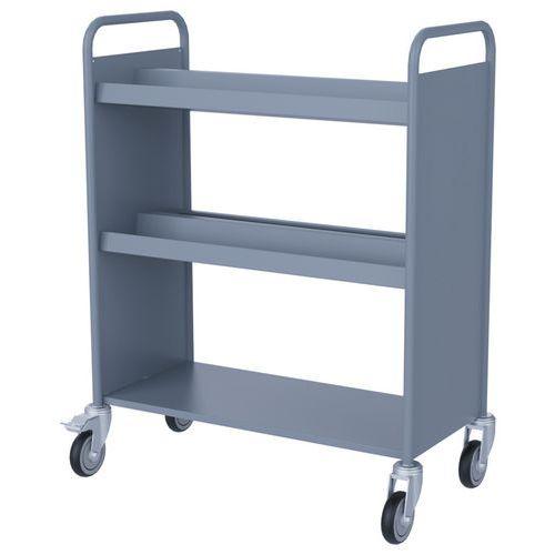 Chariot à livres 4 bacs CD DVD double face gris 7040 thumbnail image 1