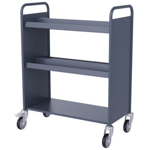 Chariot à livres 4 bacs CD DVD double face bleu gris 7031 thumbnail image 1