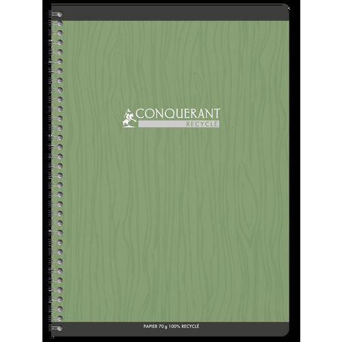 Illustration de : Cahier carte papier 100% recyclé 21x29.7 cm 70g 180 pages - Conquerant