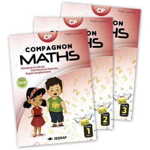 Illustration de : Lot de 3 fichiers (1,2 et 3) élève Compagnon maths CP 2018