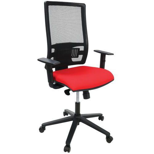 Fauteuil Office dossier résille assise tissu coloris rouge thumbnail image 1