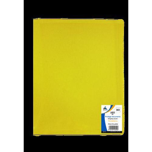 Reliure plastique 80 volets transparents A4 - Jaune thumbnail image 1