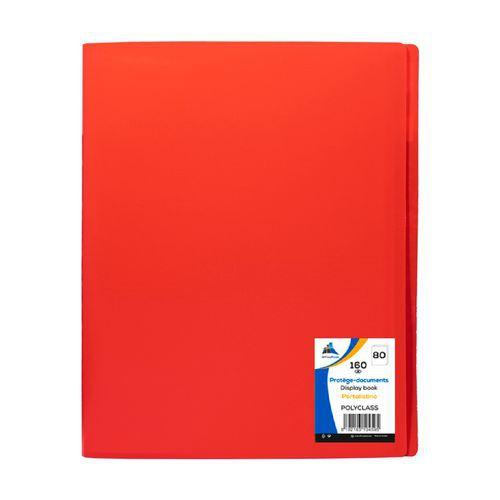 Reliure plastique 80 volets transparents A4 - Rouge thumbnail image 1
