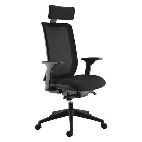Fauteuil Max acc. 3D + têtière dos. résille noire assise noire thumbnail image 1
