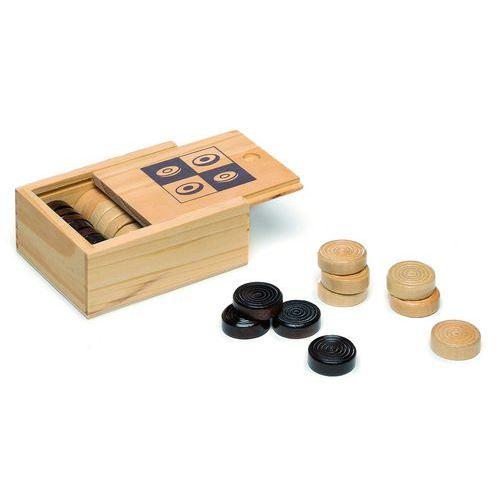 Illustration de : Lot de 24 pions de dames en bois - Cayro