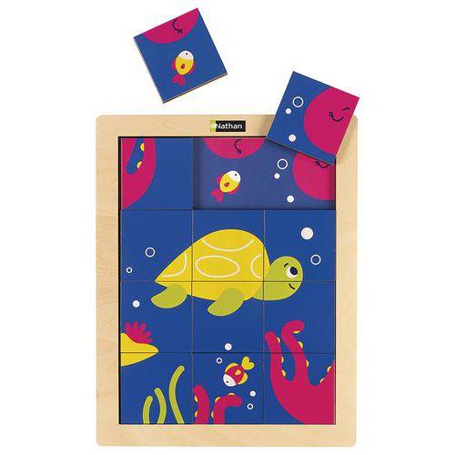 Illustration de : Petit puzzle magique - la tortue et la pieuvre-Nathan