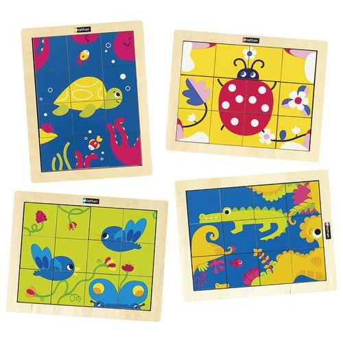 Lot de 4 puzzles magiques 12 pièces - les animaux -Nathan thumbnail image 1