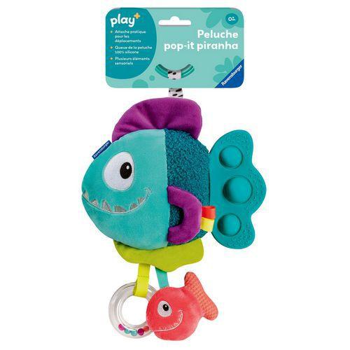 Hochet peluche piranha bleu thumbnail image 1