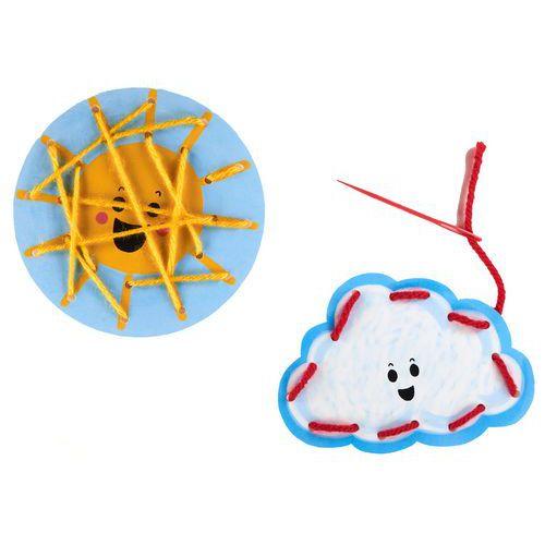 Illustration de : Cartes à lacer météo sans fil (24 pièces) - Roylco