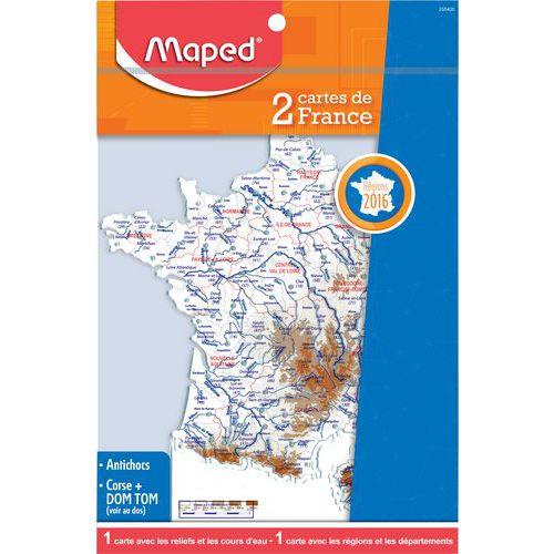 Illustration de : Pochette 2 cartes de France - Maped