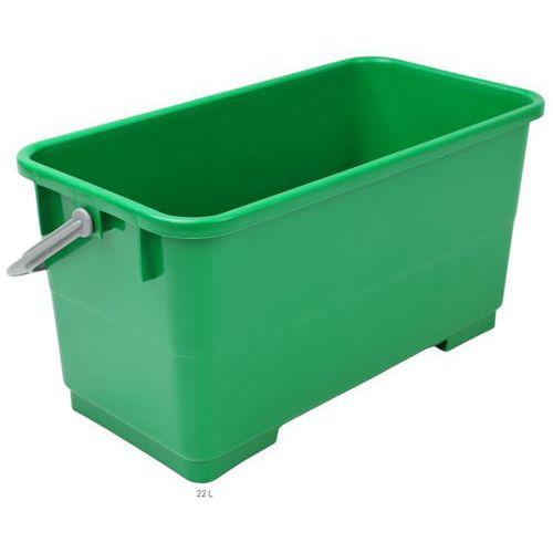 Illustration de : Seau rectangulaire pour vitre - 22 L - Manutan Expert