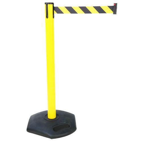 Kit socle et poteau PVC à sangle - jaune/noir - 90 cm thumbnail image 1