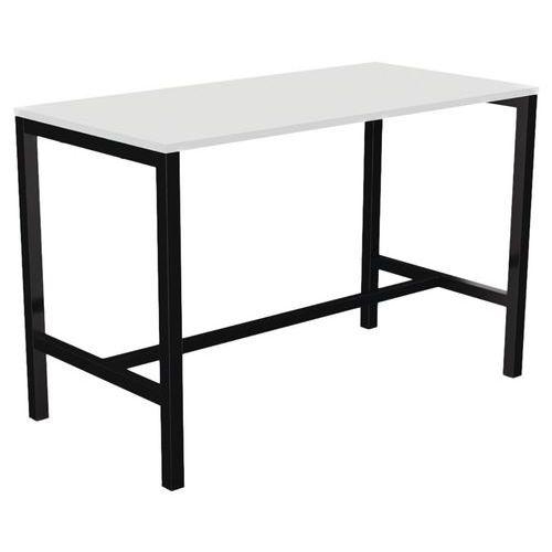Table haute Astro 160 x 80 cm blanc pied métal noir thumbnail image 1