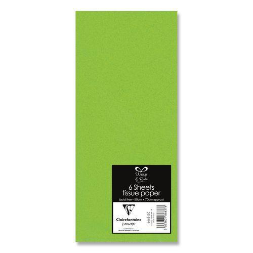 Sachet 6 feuilles papier de soie 50x70 cm vert thumbnail image 1