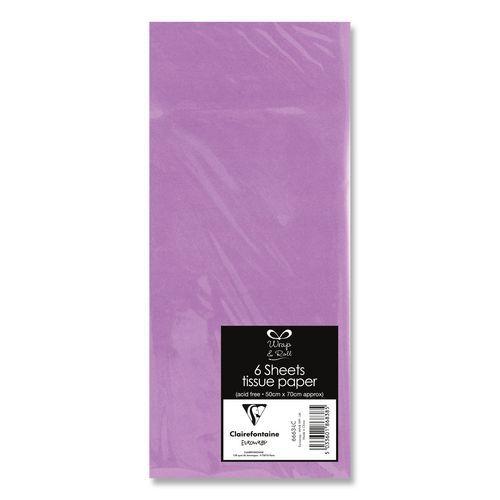 Sachet 6 feuilles papier de soie 50x70 cm lila thumbnail image 1