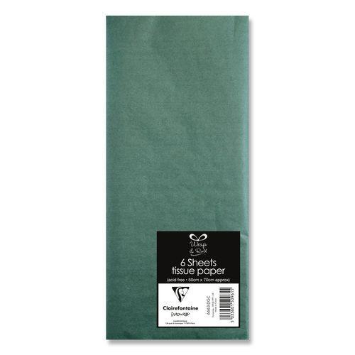 Sachet 6 feuilles papier de soie 50x70 cm vert empire thumbnail image 1