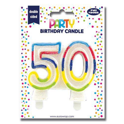 Bougie nombre pailletée, 50 thumbnail image 1
