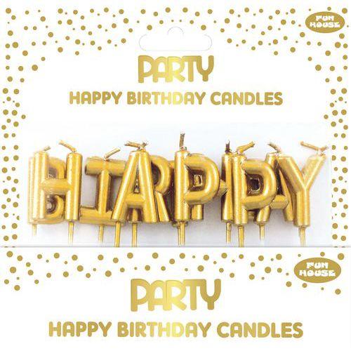Bougies métalliques Happy Birthday, or thumbnail image 1