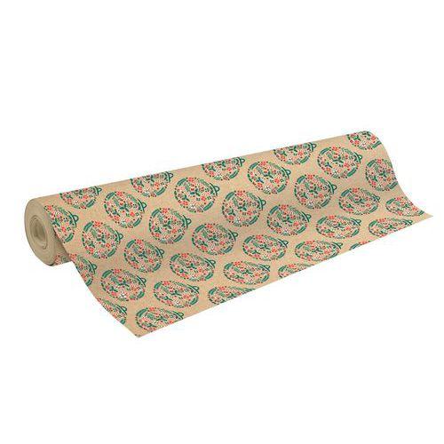 Rouleau kraft 70g, 50x0,70m Boules Noël thumbnail image 1