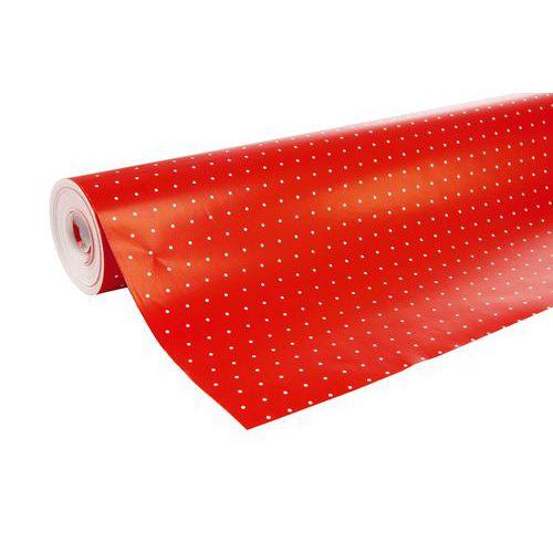 Rouleau papier cadeau 60g, 50x0,70m Pois fd rouge thumbnail image 1