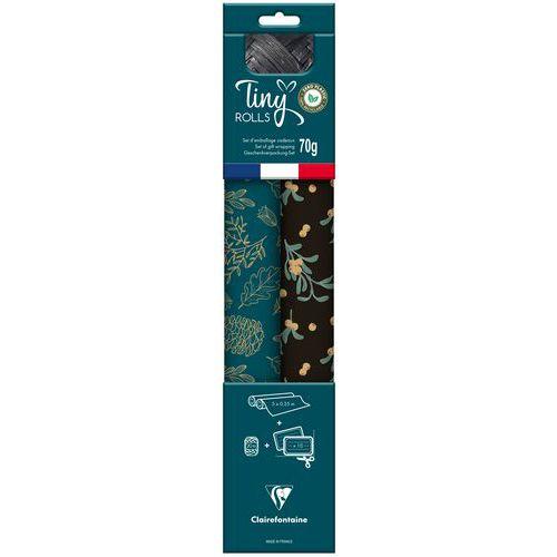 Pack rouleaux + bolduc + étiquettes,5x0,35m,kraft,noir/bleu thumbnail image 1