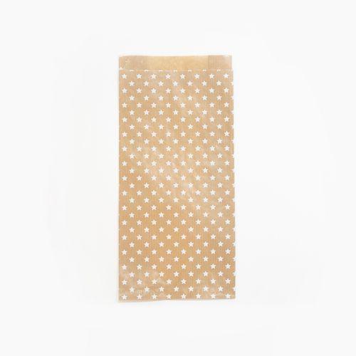 Sachet de 50 pochettes kraft, 15x31+6cm, Etoiles thumbnail image 1