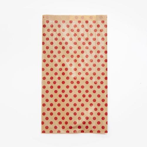 Sachet de 50 pochettes kraft, 21x37+7cm, Pois thumbnail image 1