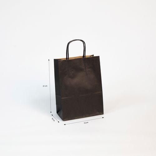 Paquet de 25 sacs kraft vergé 100g, 16x8x21cm, Noir thumbnail image 1