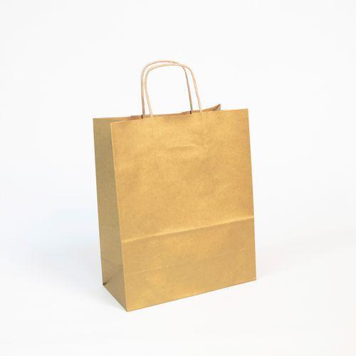 Paquet de 25 sacs kraft lisse 100g, 22x10x27cm, Or thumbnail image 1