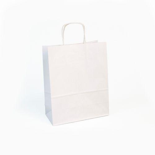 Paquet de 25 sacs kraft lisse 100g, 22x10x27cm, Blanc thumbnail image 1