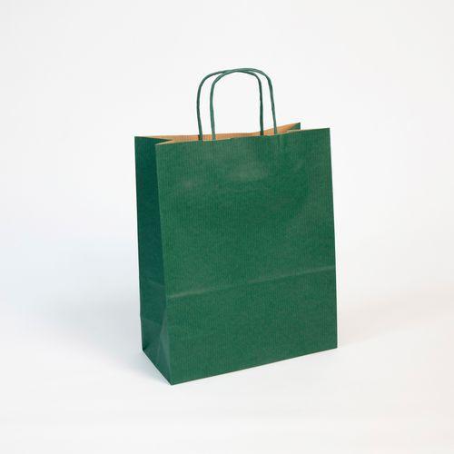 Paquet de 25 sacs kraft vergé 100g, 22x10x27cm, Vert thumbnail image 1