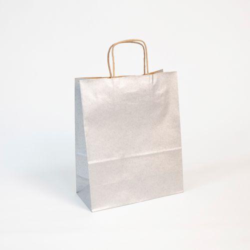 Paquet de 25 sacs kraft lisse 100g, 22x10x27cm, Argent thumbnail image 1